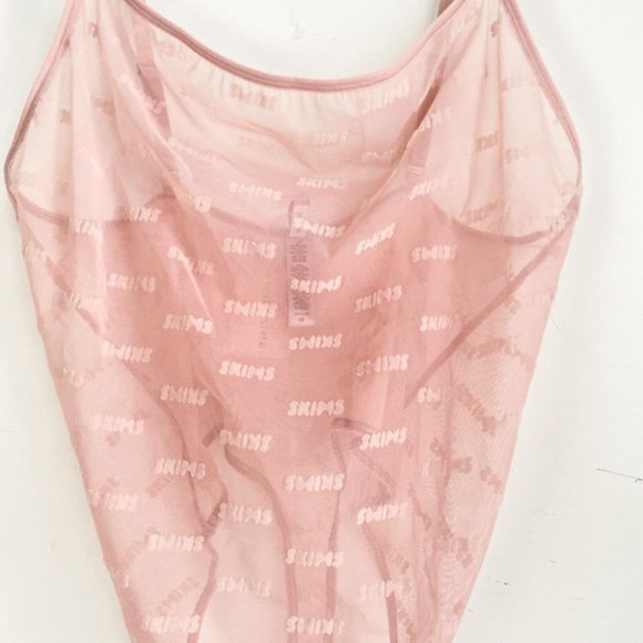 NWT SKIMS After Hours Logo Print Sheer Thong Bodysuit XXL - Picture 7 of 9